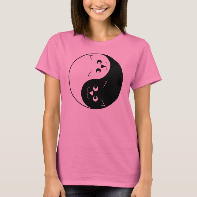 Camiseta Gato del gatito de Yin Yang (Anverso)