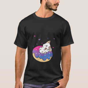 Camiseta Gato del gato del Bi Orgullo Gay Bisexual Donut Bi