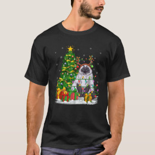 Camiseta Gato del Himalaya ama de Navidad iluminando gato d