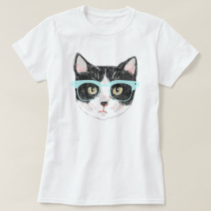 Camiseta Gato del inconformista (blanco y negro)