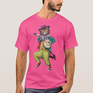 Camiseta Gato del jugador del banjo (guitarra), Louis Wain