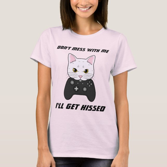 Camiseta Gato del jugador del controlador del Personalizado (Anverso)