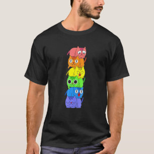 Camiseta Gato del Mes del Orgullo Bandera de Arcoíris Lgb O