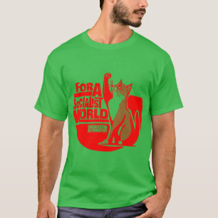 Camiseta Gato del mundo socialista fondo transparente vinta
