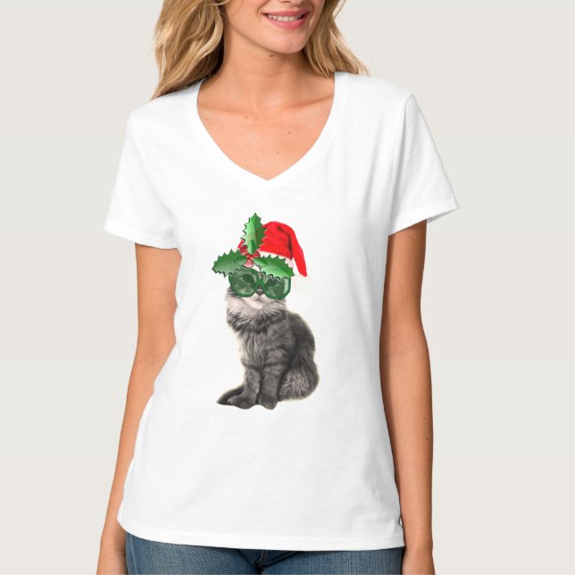 Camiseta Gato del navidad (Anverso)