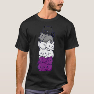 Camiseta Gato del orgullo asexual LGBT Bandera de gatos kaw