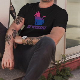 Camiseta Gato del Orgullo Bisexual - Sé tú mismo