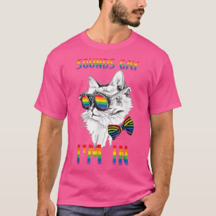 Camiseta Gato del Orgullo Gay Arcoiris LGBT Suena Gay En LG
