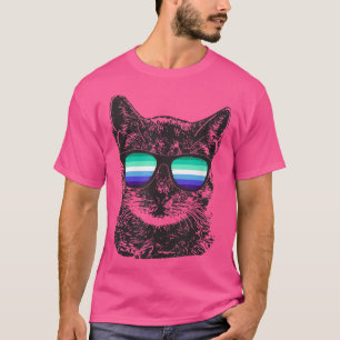 Camiseta Gato del orgullo gay Gafas de sol LGBT