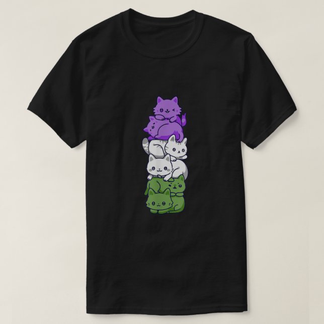 Camiseta Gato del Orgullo Gay Gay GTGTGTG Género Bandera Qu (Diseño del anverso)