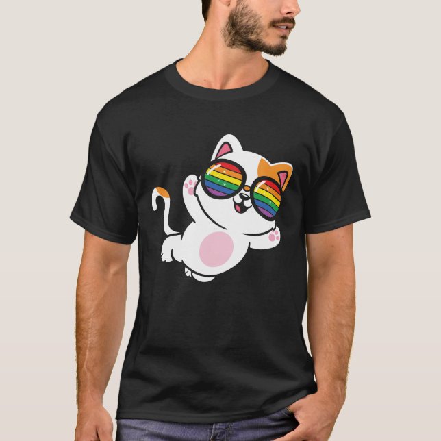 Camiseta Gato del orgullo gay LGBT 1 (Anverso)