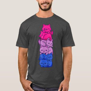 Camiseta Gato del Orgullo Gay LGBT Bandera Biseual Cute Gat