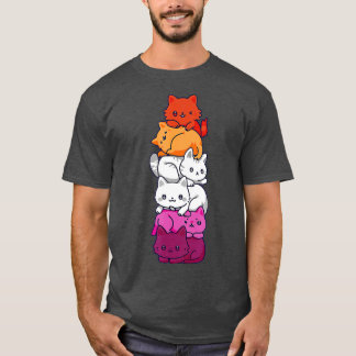 Camiseta Gato del Orgullo Lesbiano Gay Bandera Gay LGBT Cue