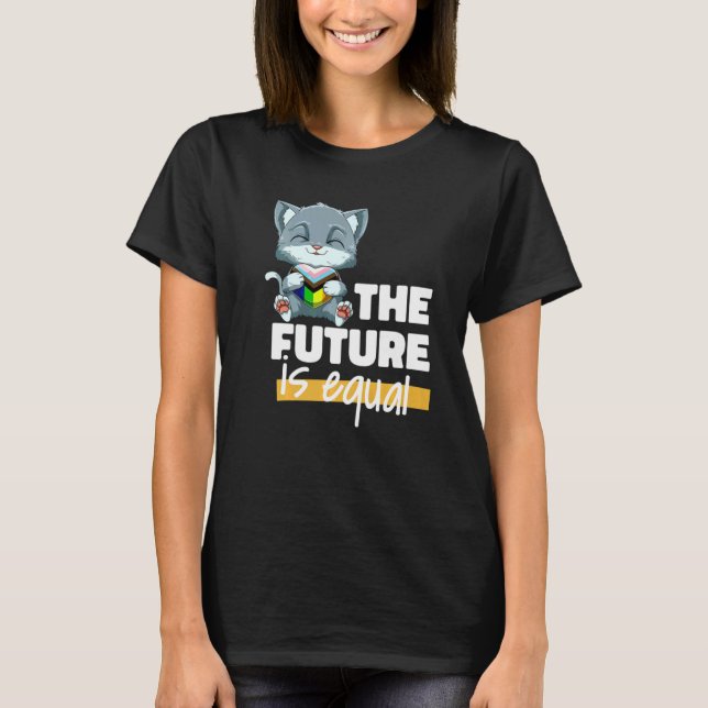 Camiseta Gato del Orgullo Progresista Transgénero Género (Anverso)