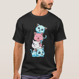 Camiseta Gato del Orgullo Transgénero Gb Bandera Trans Cute
