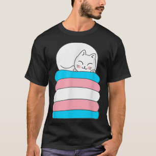 Camiseta Gato del orgullo transgénero LGBT Bandera Trans Cu