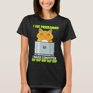 Camiseta Gato del programador para software divertida