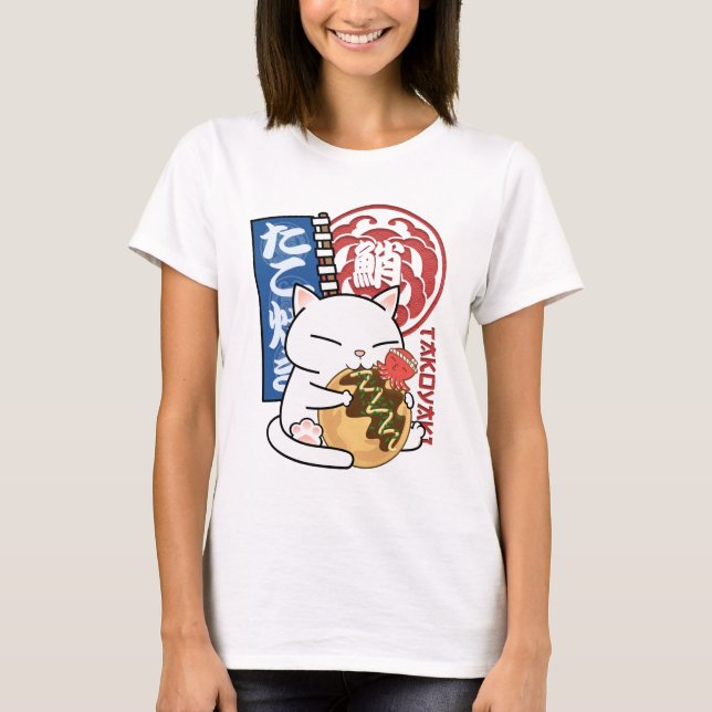 Camiseta Gato del pulpo Takoyaki (Anverso)