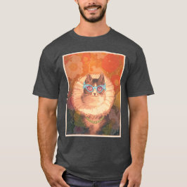 Camiseta Gato del Renacimiento lindo con gafas y cadena de 