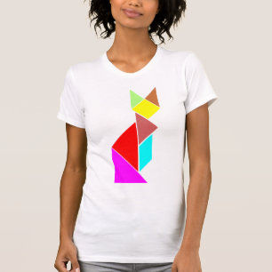 Camiseta gato del rompecabezas chino