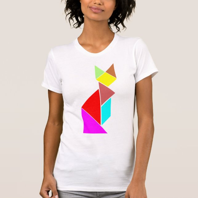 Camiseta gato del rompecabezas chino (Anverso)