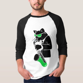 Camiseta Gato del saxo tenor - verde