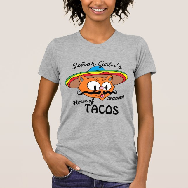 Camiseta Gato del señor Gato en la casa de los tacos Person (Anverso)
