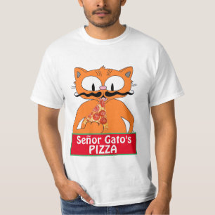 Camiseta Gato del señor Gato en la pizza manillar