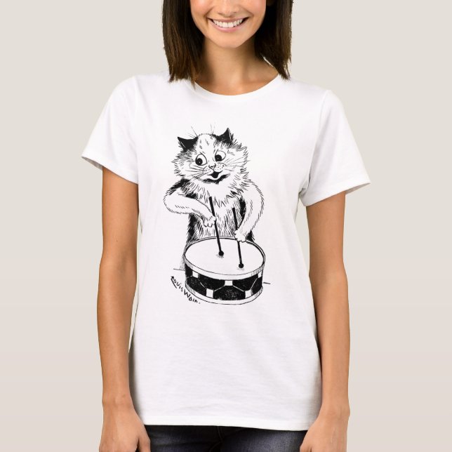 Camiseta Gato del tambor, Louis Wain (Anverso)