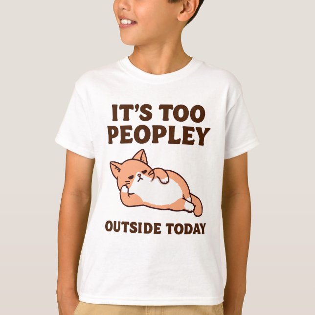Camiseta Gato demasiado peopley (Anverso)