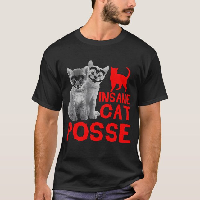Camiseta Gato demente Posse Gift Tee Para Hombres Mujeres (Anverso)