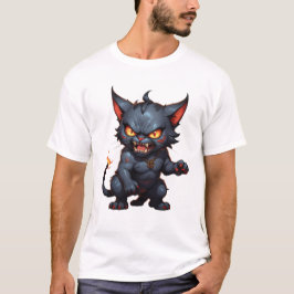 Camiseta Gato demonio enojado lindo gato gracioso enojado