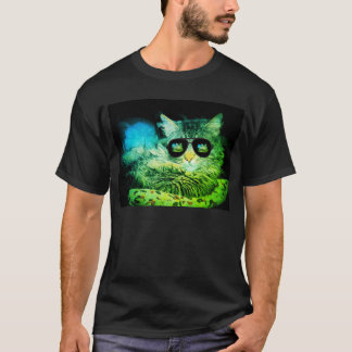 Camiseta Gato desapasible del ángel en gafas de sol