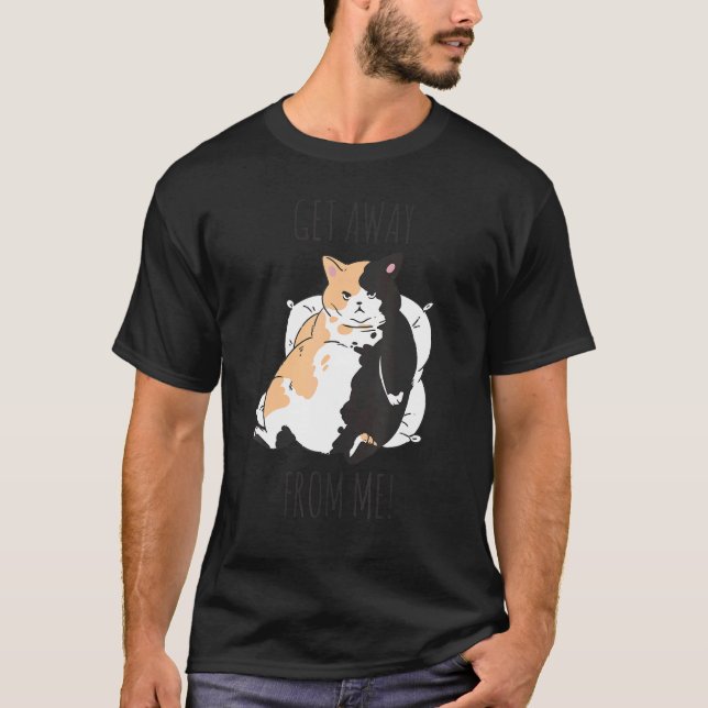 Camiseta Gato descarado diciendo "Aléjate de mí" (Anverso)