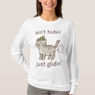 Camiseta Gato deslizándose en un gorro acogedor