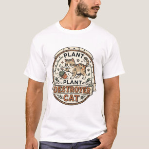 Camiseta Gato Destructor de Plantas Gato Destructor de Plan