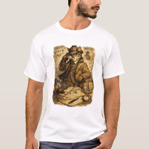 Camiseta Gato Detective Divertido   Regalo para Amante de M
