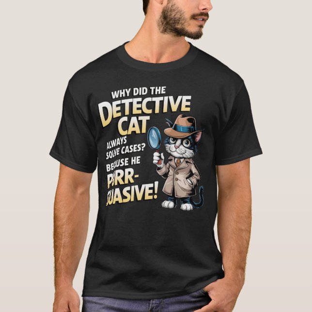 Camiseta Gato detective - regalos cortos para los amantes d (Anverso)