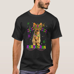 Camiseta Gato Devon Rex de Mardi Gras Lindo Mascara Cuentas