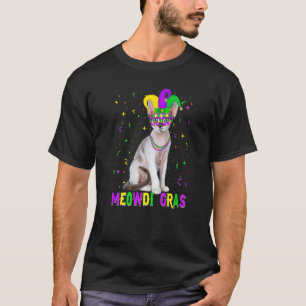 Camiseta Gato Devon Rex Meowdi Gras Carnavales de Mardi Gra