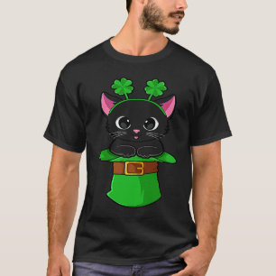 Camiseta Gato Día de San Patricio Duende Trébol Gatito Chic