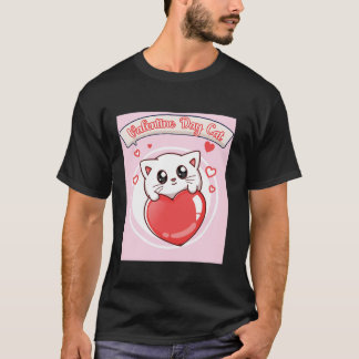 Camiseta Gato día de San Valentín Gato gracioso manga larga