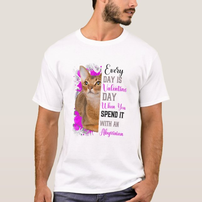 Camiseta Gato Día de San Valentín mamá de cualquier mujer (Anverso)
