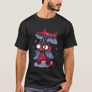 Camiseta Gato diablo espeluznante lindo Krampus Goth pastel