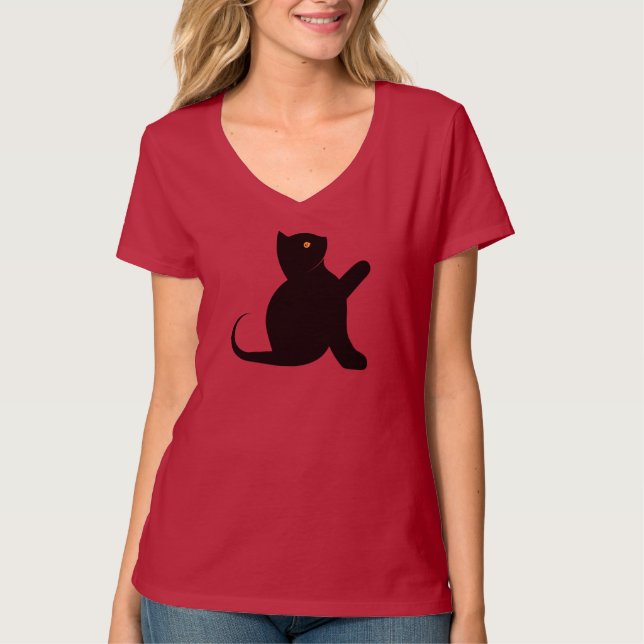 Camiseta Gato diciendo hola (Anverso)