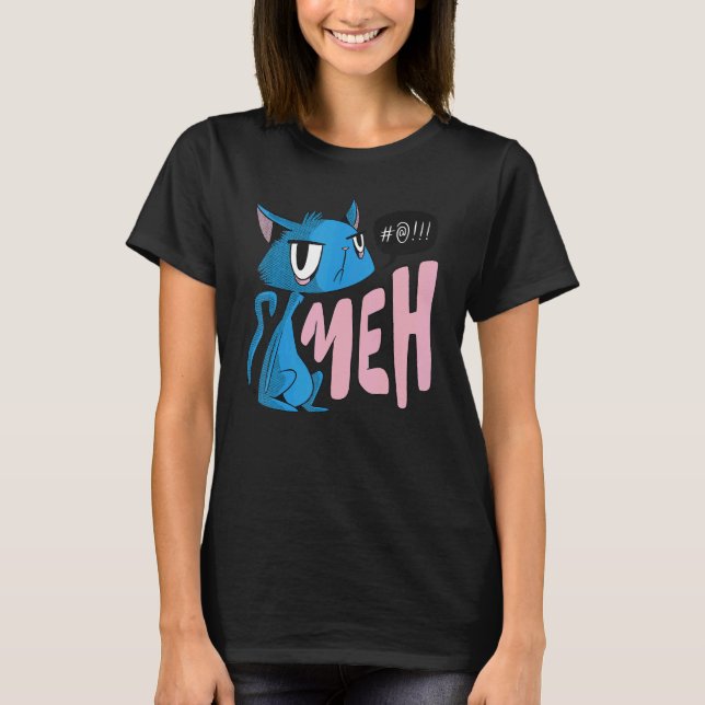Camiseta Gato diciendo la cara de Meh Cat (Anverso)