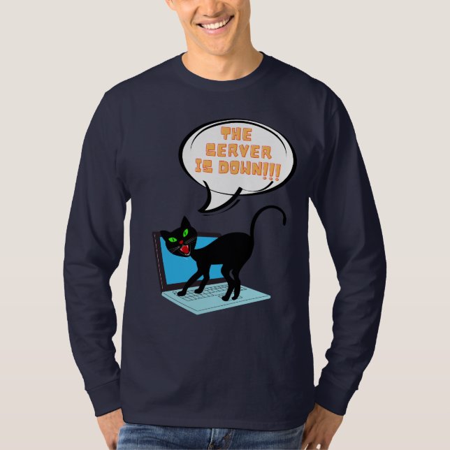 Camiseta gato diciendo que el servidor está caído (Anverso)