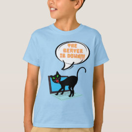 Camiseta gato diciendo que el servidor está caído