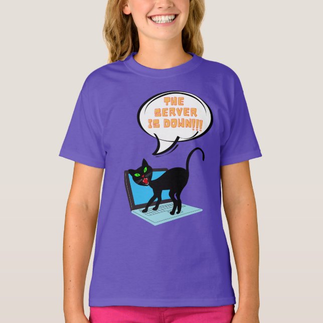 Camiseta gato diciendo que el servidor está caído (Anverso)