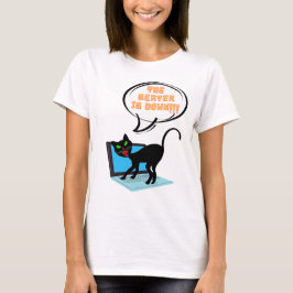 Camiseta gato diciendo que el servidor está caído